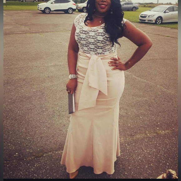 CHETTA B KHAKHI MERMAID FORMAL SKIRT - Picture 3 of 9